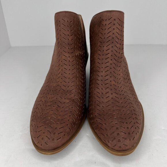 LifeStride Womens Payton Brown Perforated Faux Leather Slip On Size 11 M Bootie - Picture 3 of 10